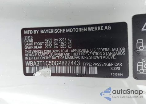 2016 BMW 428I xDrive из США, поврежденный, VIN WBA3T1C50GP822443